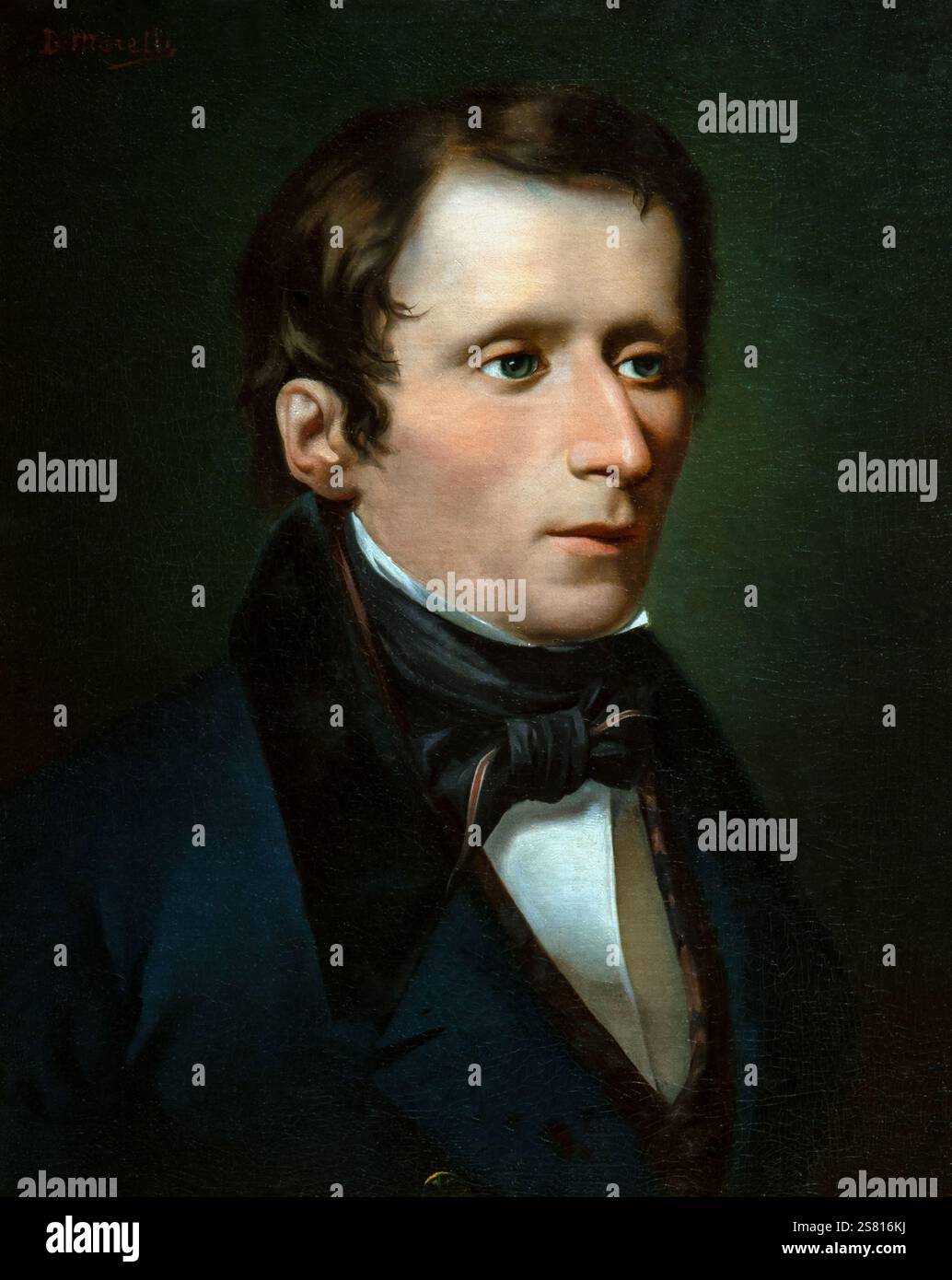 Domenico Morelli 1823-1901 "Giacomo Leopardi" 1845, 47 x 37 cm olio su tela. Foto Stock