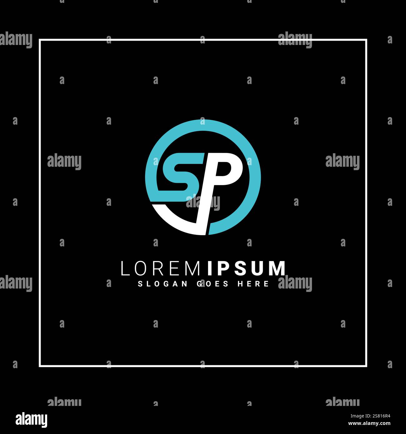 Modello logo SP Vector - icona semplice per il monogramma S e P della lettera iniziale Illustrazione Vettoriale