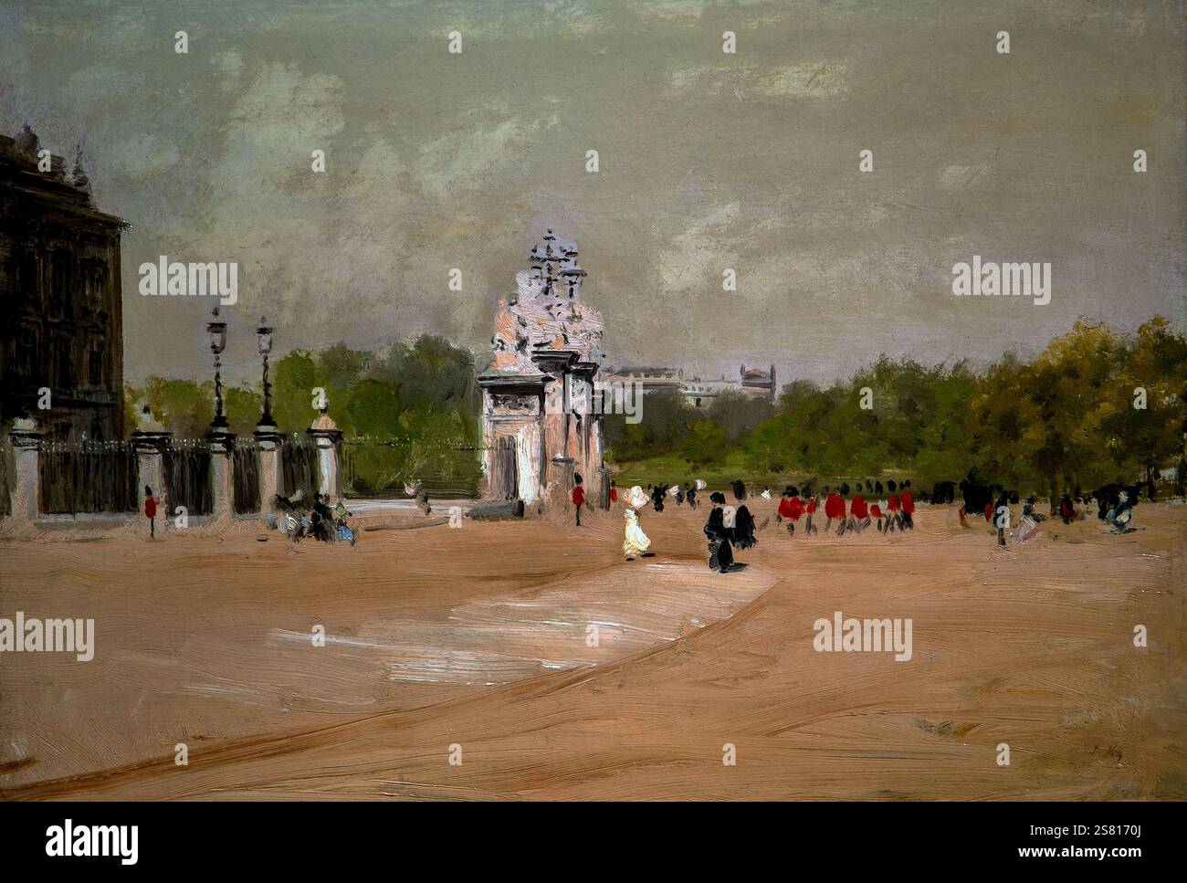 Giuseppe De Nittis 1846 . 1884 "Buckingam Palace" 1877, 39 x 56 cm olio su tela. Foto Stock