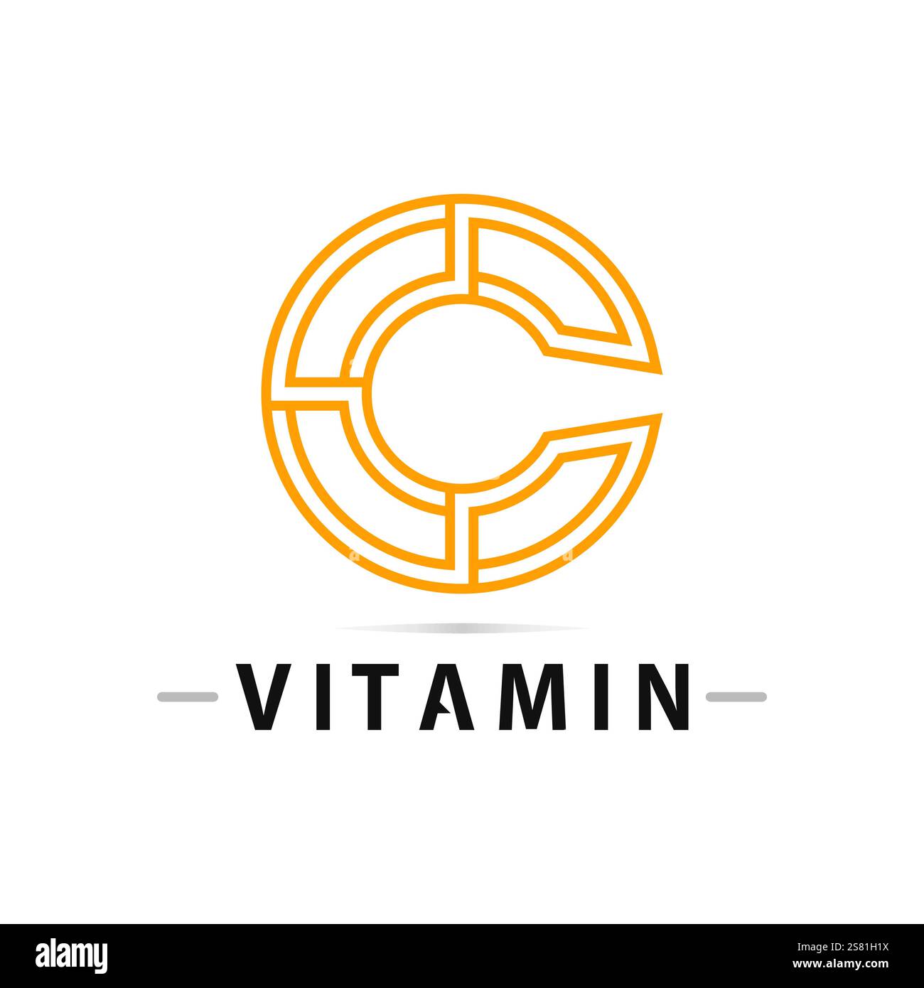 vitamina c logo vettore disegno icona salute nutrizione Illustrazione Vettoriale
