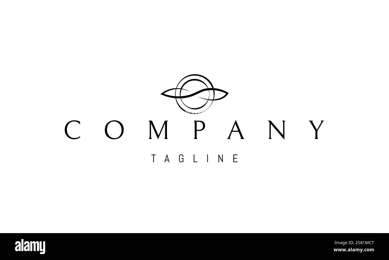 Logo vettoriale con un'immagine astratta di un'elica di un velivolo. Illustrazione Vettoriale