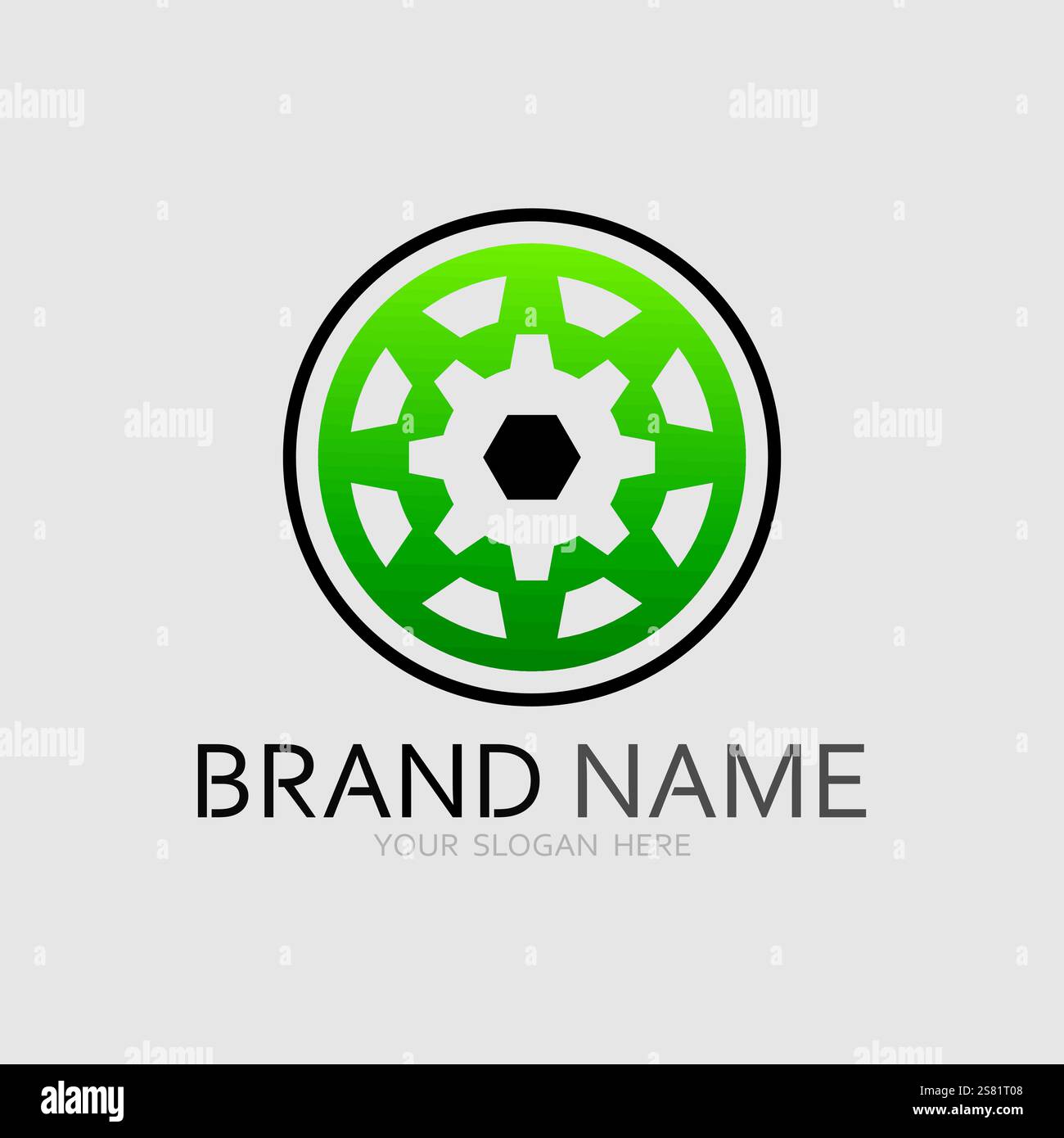 Tecnologia del logo vettoriale immagine del concetto del modello del logo vettoriale della tecnologia digitale. Simbolo di fabbrica elettronico della marcia. Ruota dentata simbolo SEO Illustrazione Vettoriale