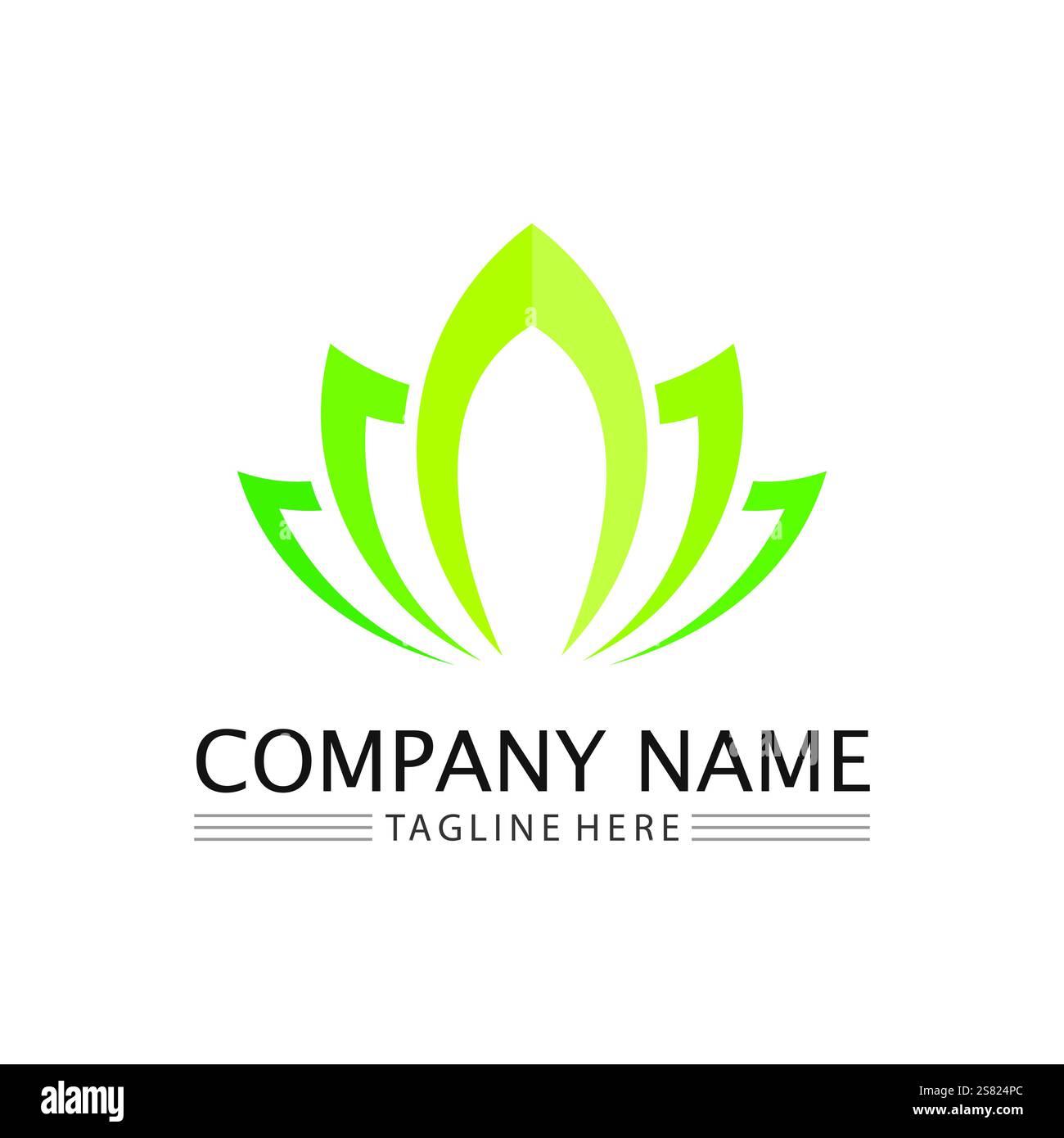 Vettore di disegno del logo della foglia per il modello del simbolo della natura modificabile, icona del vettore dell'elemento della natura del logo della foglia verde. Illustrazione Vettoriale