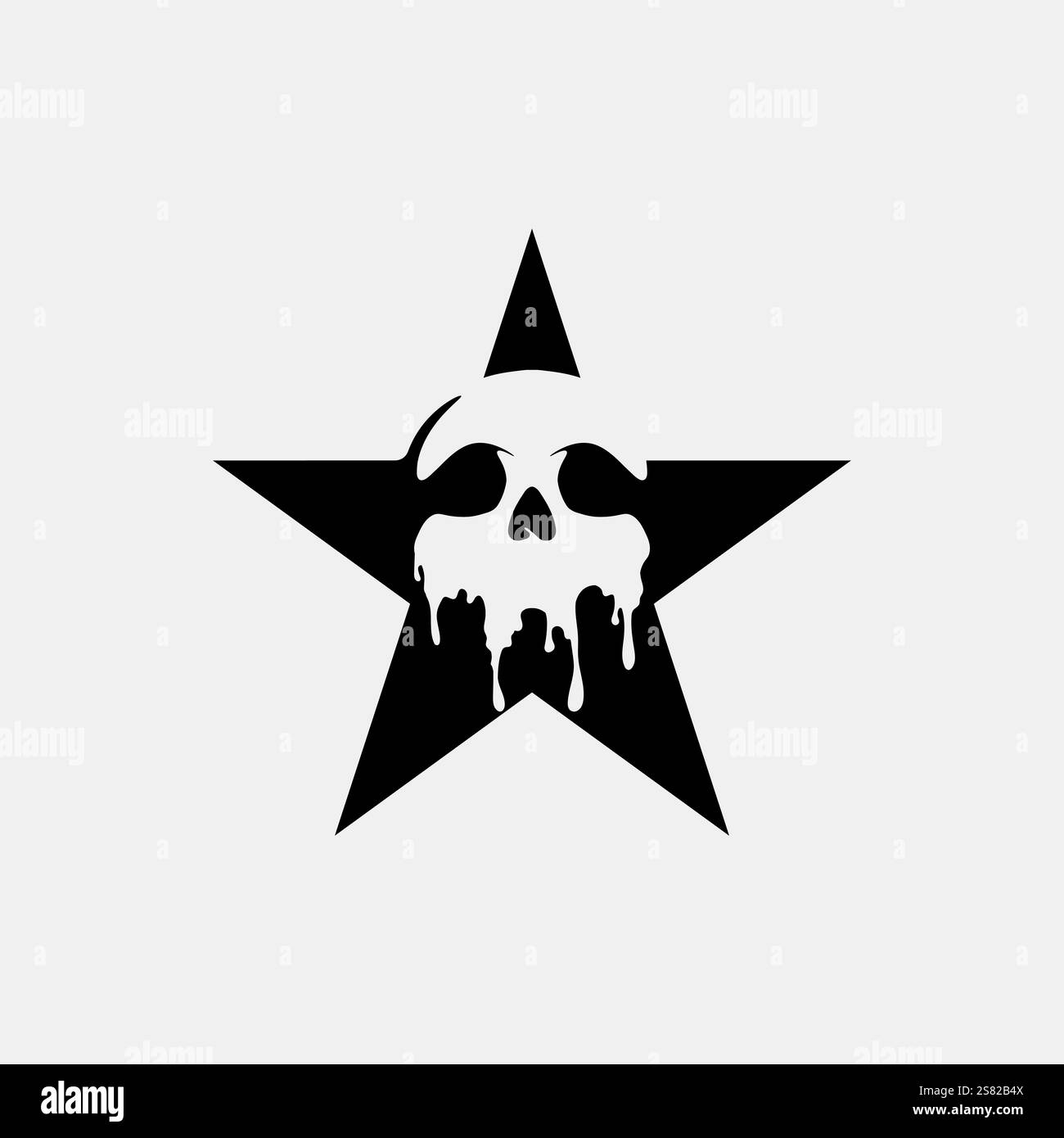 icona del cranio e delle ossa disegno grafico vettoriale del logo Illustrazione Vettoriale