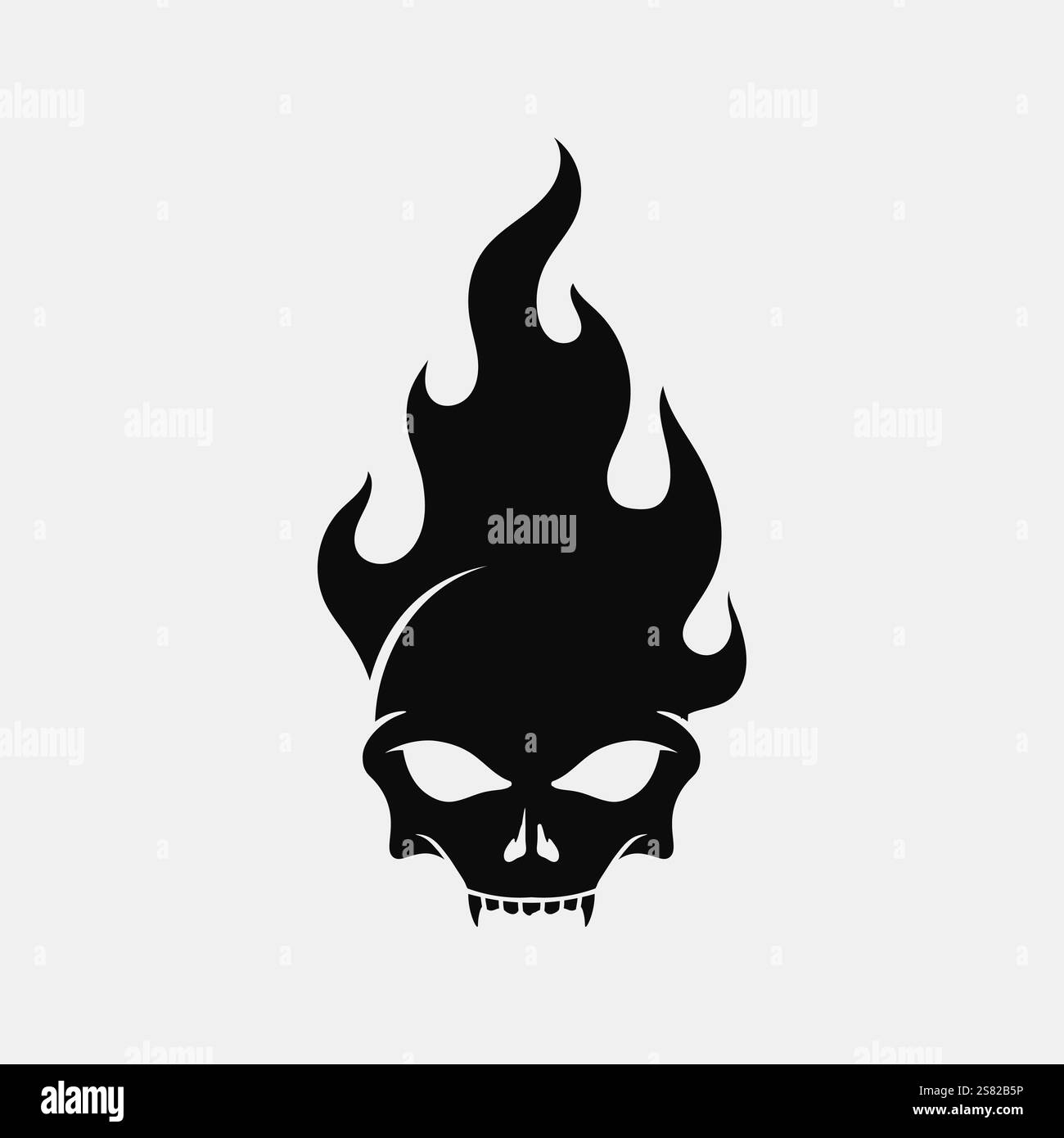 icona del cranio e delle ossa disegno grafico vettoriale del logo Illustrazione Vettoriale