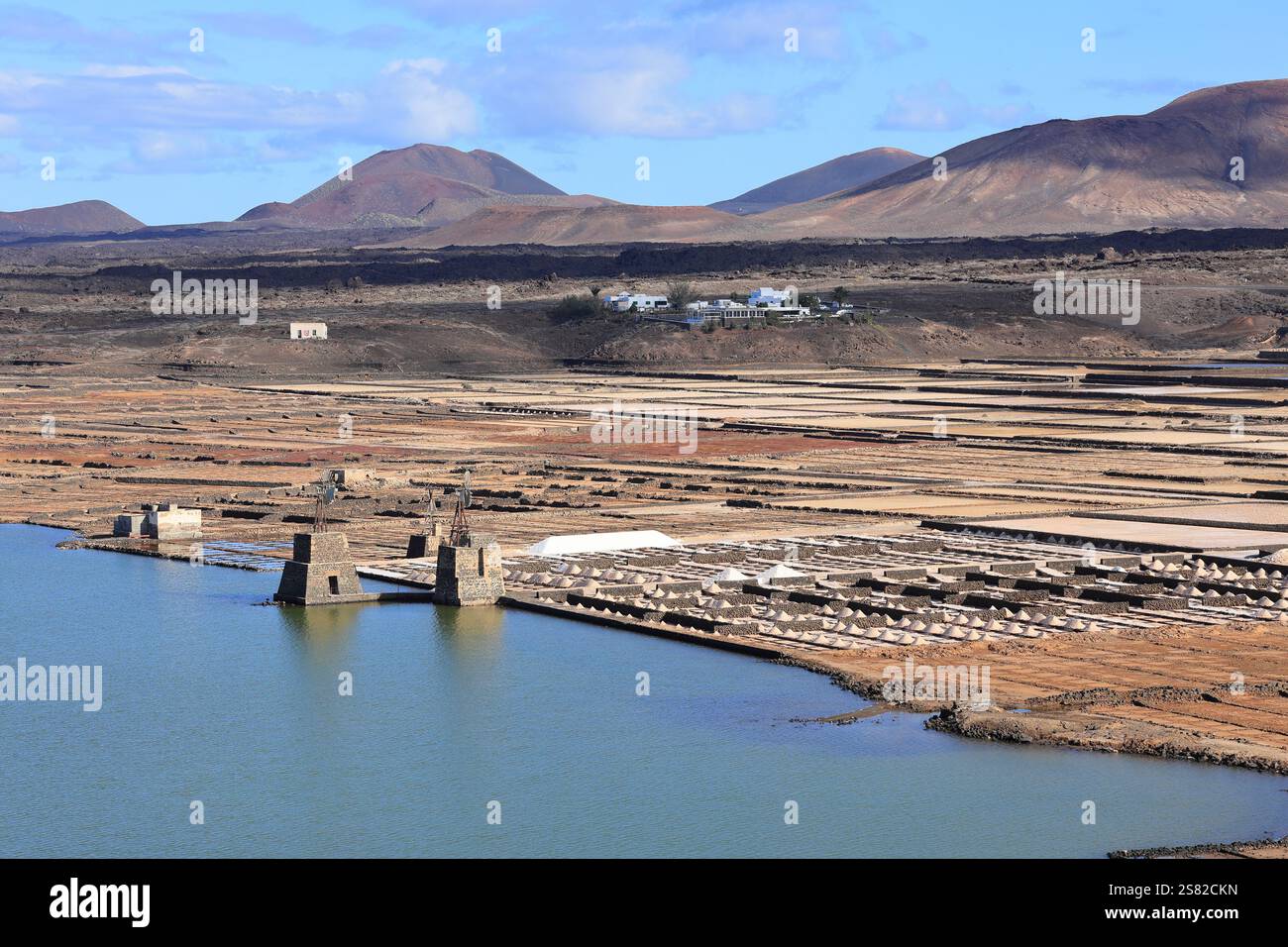 Salinas de Janubio (saline), Lanzarote, Isole Canarie, Spagna, Europa Foto Stock