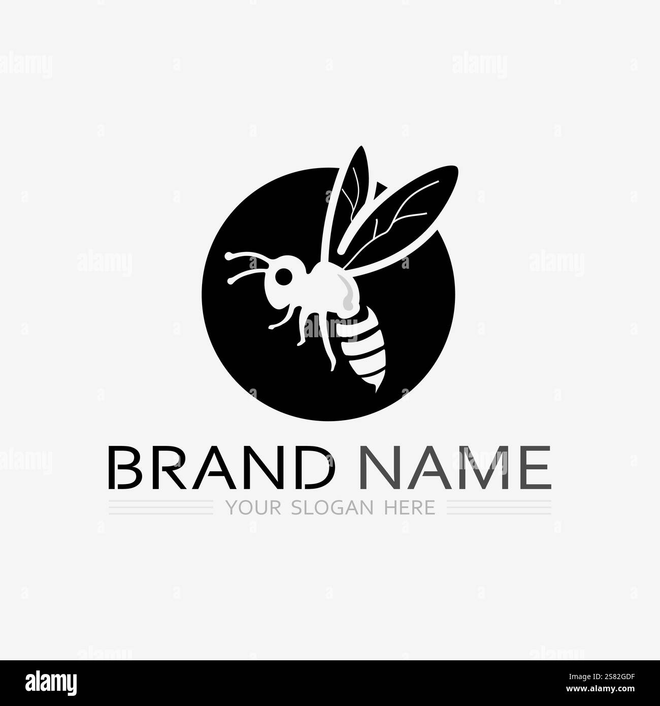 disegno vettoriale del logo api e miele e illustrazione di insetti animali Illustrazione Vettoriale