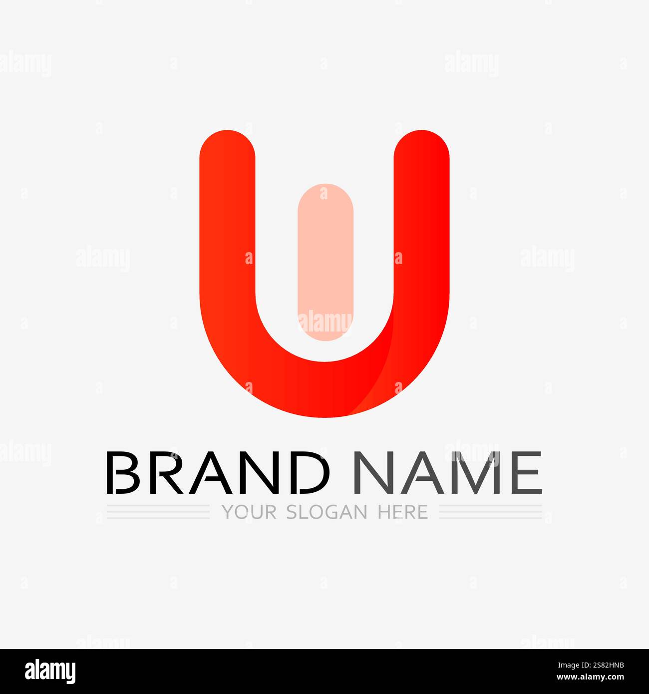 Lettera iniziale U logo business e disegno icona vettore Illustrazione Vettoriale