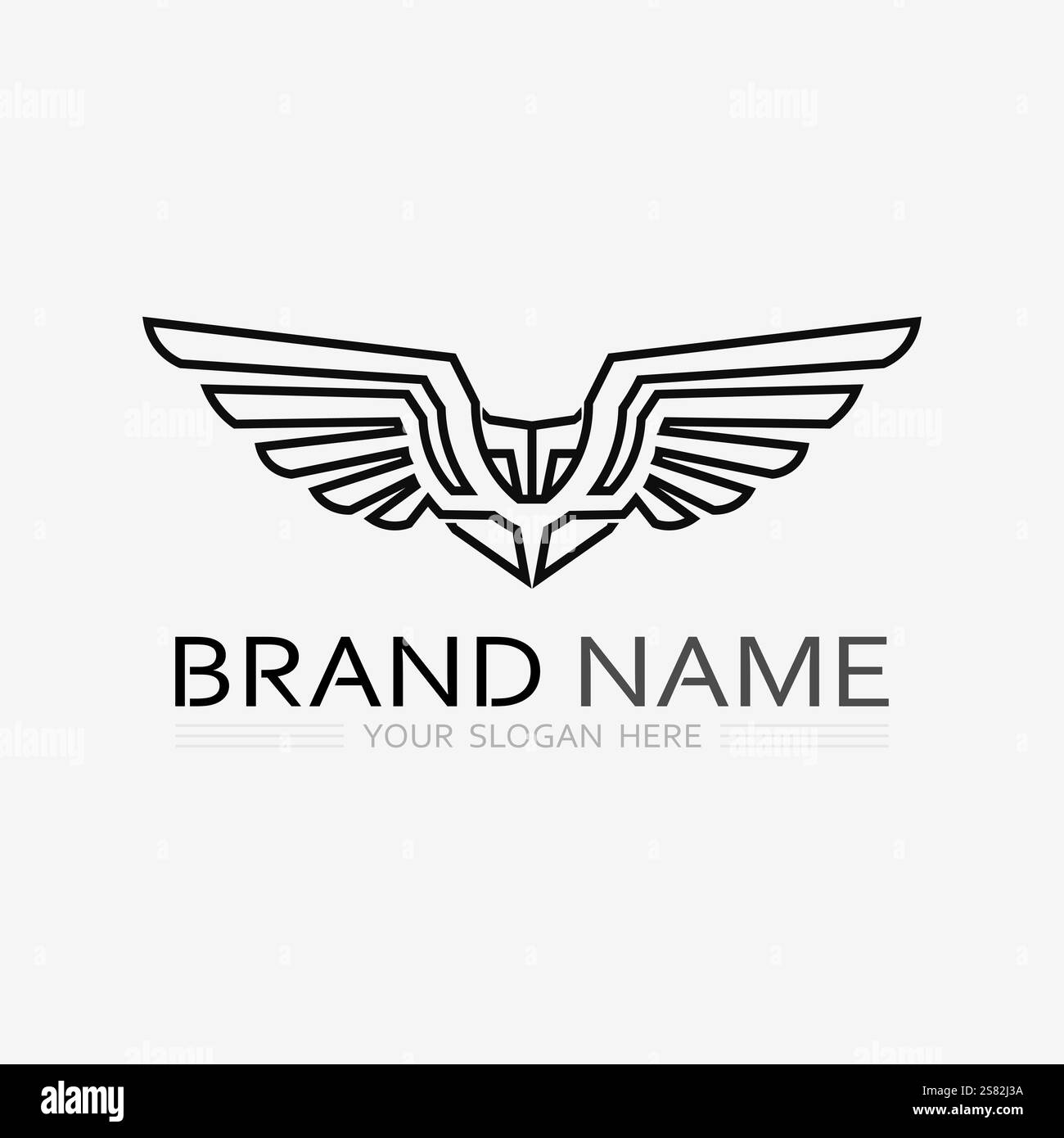 Logo Wings icona vettoriale simbolo modello di disegno Illustrazione Vettoriale