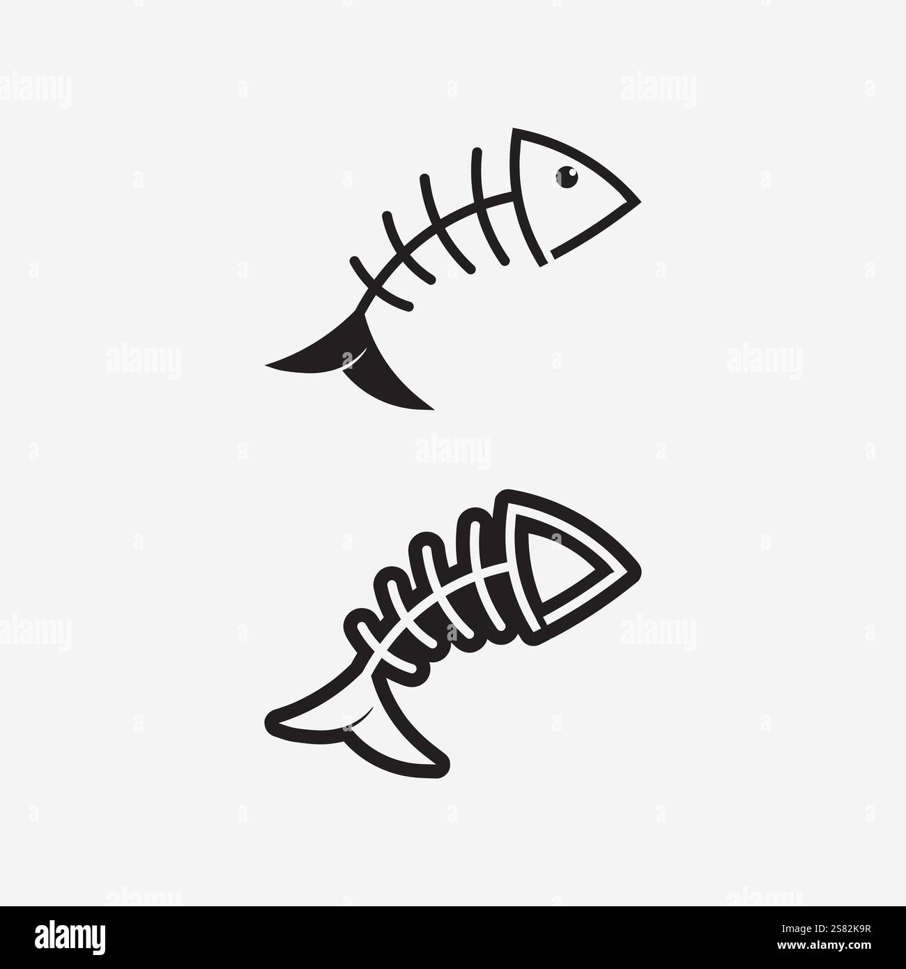Modello di logo di disegno astratto di icona di pesce, simbolo di vettore creativo di club di pesca o negozio online. Illustrazione Vettoriale