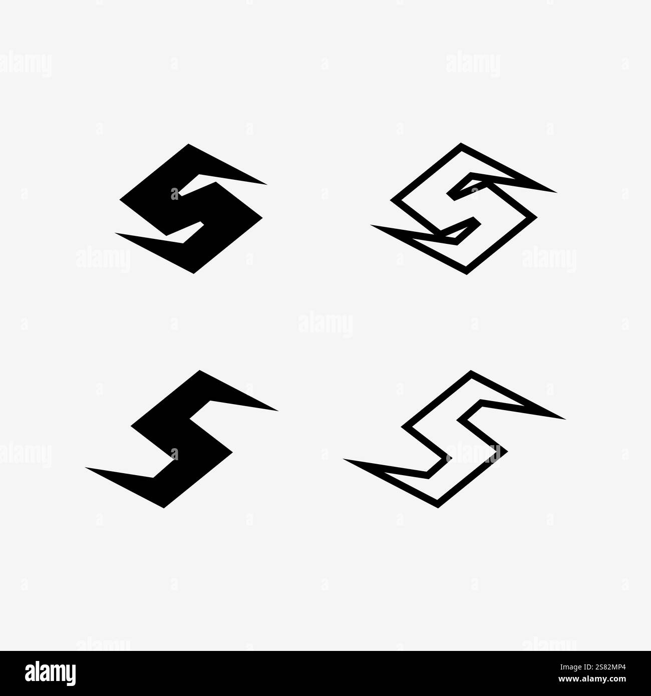 Font logo S e logo S Letter design vettoriale Illustrazione Vettoriale