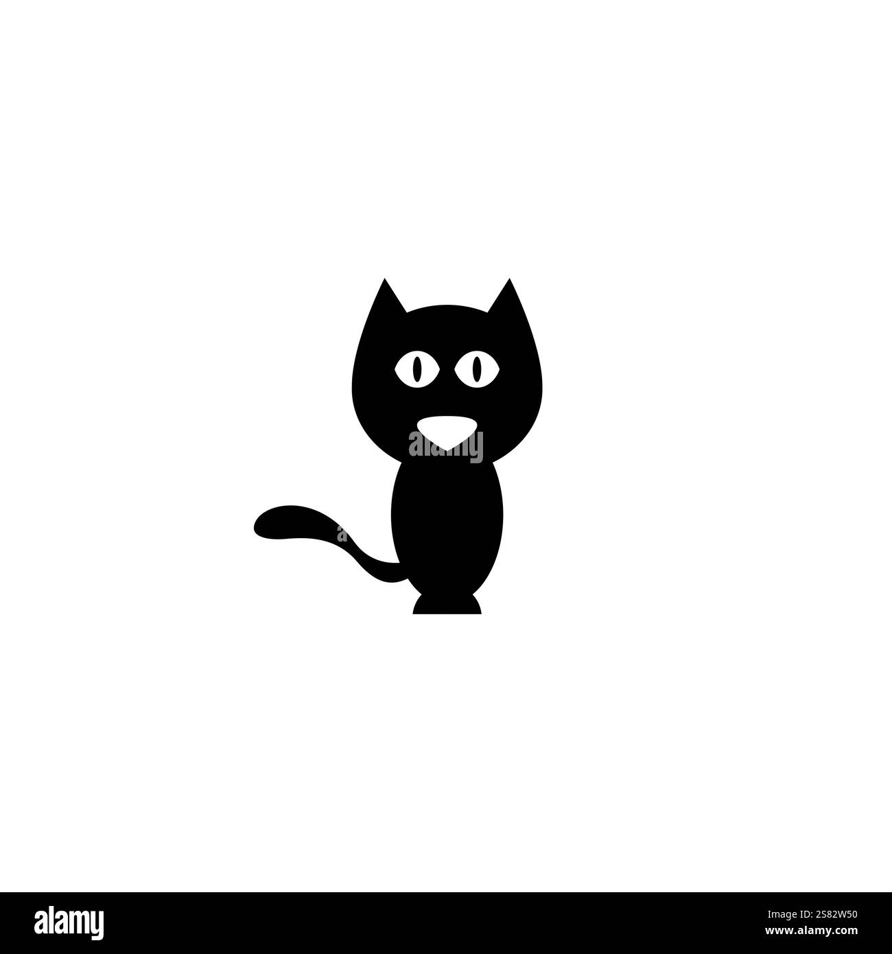 Illustrazione vettoriale dell'icona del gatto nero. Icona Cartoon Cat Illustrazione Vettoriale
