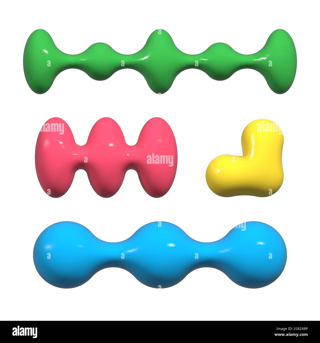 raccolta di forme astratte 3d. Illustrazione Vettoriale