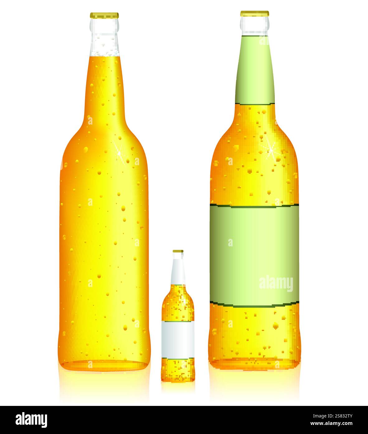 Bottiglia di birra. Bevande a basso contenuto di alcol. Illustrazione vettoriale Illustrazione Vettoriale