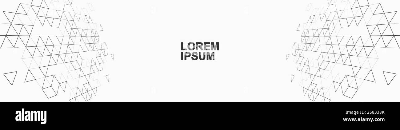 Assistenza sanitaria sfondo astratto con esagoni, linee e punti. Concetto di modello di banner per l'innovazione medica. Biologia e tecnologia farmaceutica Illustrazione Vettoriale