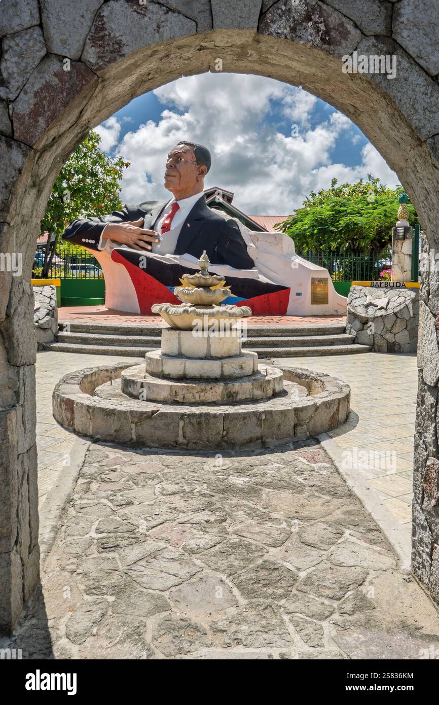 VC Bird Monument a St. John's, Antigua e Barbuda, Vere Cornwall Bird, il primo primo primo ministro del Paese Foto Stock