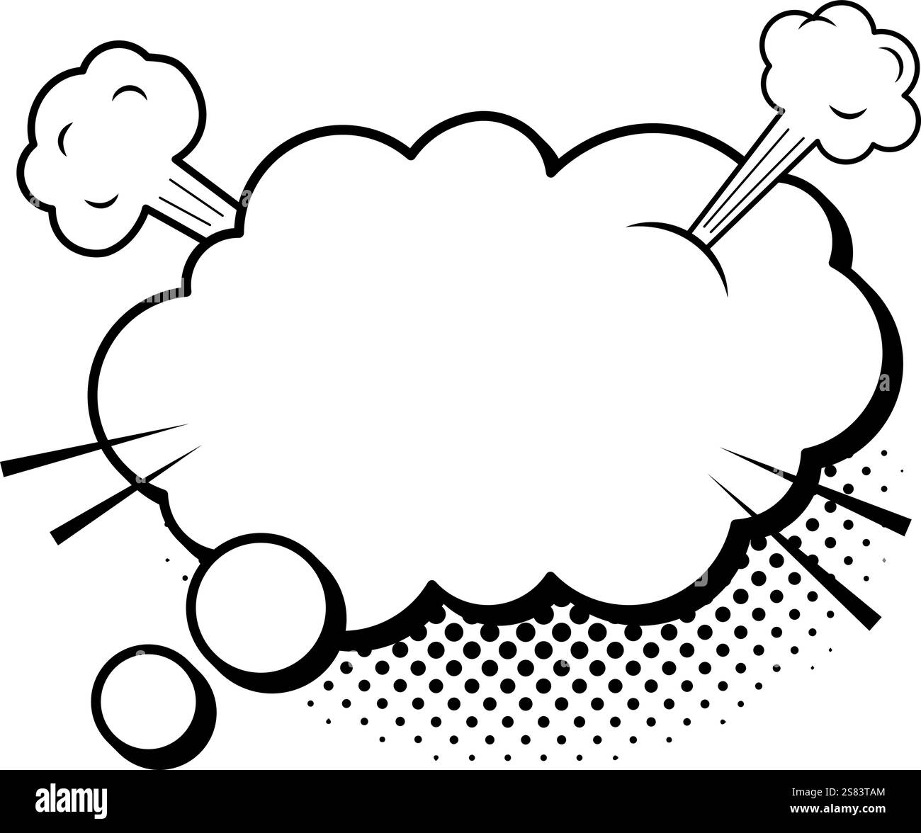 Fumetto di fumetti a fumetto esplosivo con sfondo mezzitoni crea un effetto dinamico ed espressivo per la narrazione e la comunicazione visiva Illustrazione Vettoriale