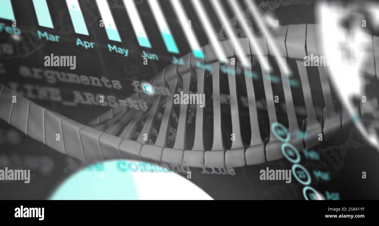 Immagine di diagrammi su filamenti di dna Foto Stock