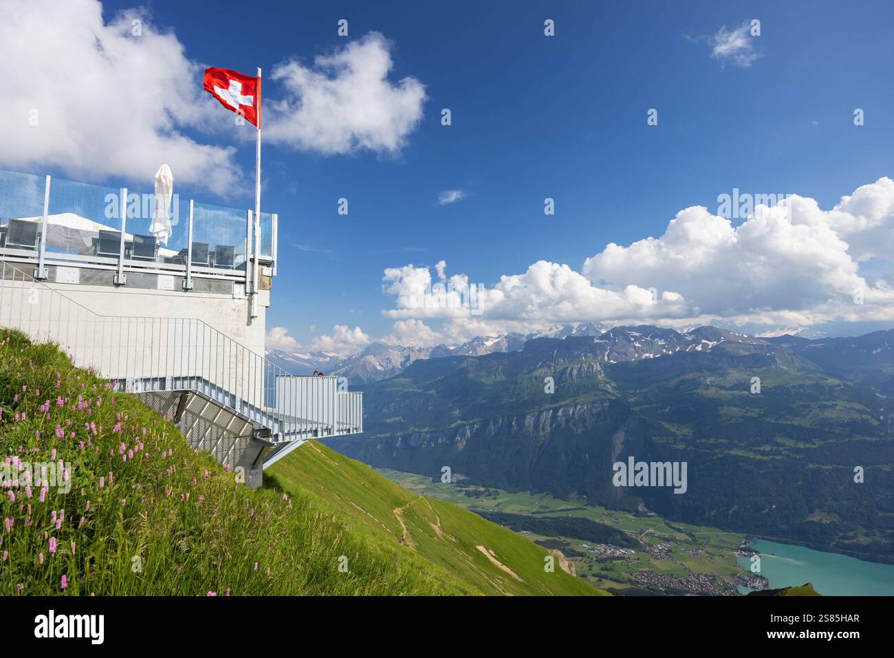 Ristorante sul monte Brienzer Rothorn, Brienz, Oberland Bernese, Svizzera Foto Stock