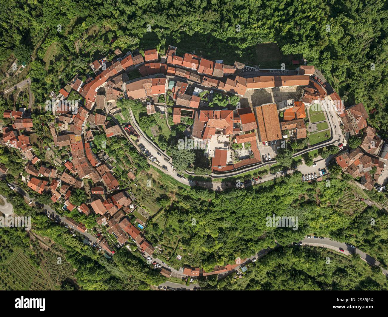 Villaggio collinare di Motovun, Istria, Croazia Foto Stock