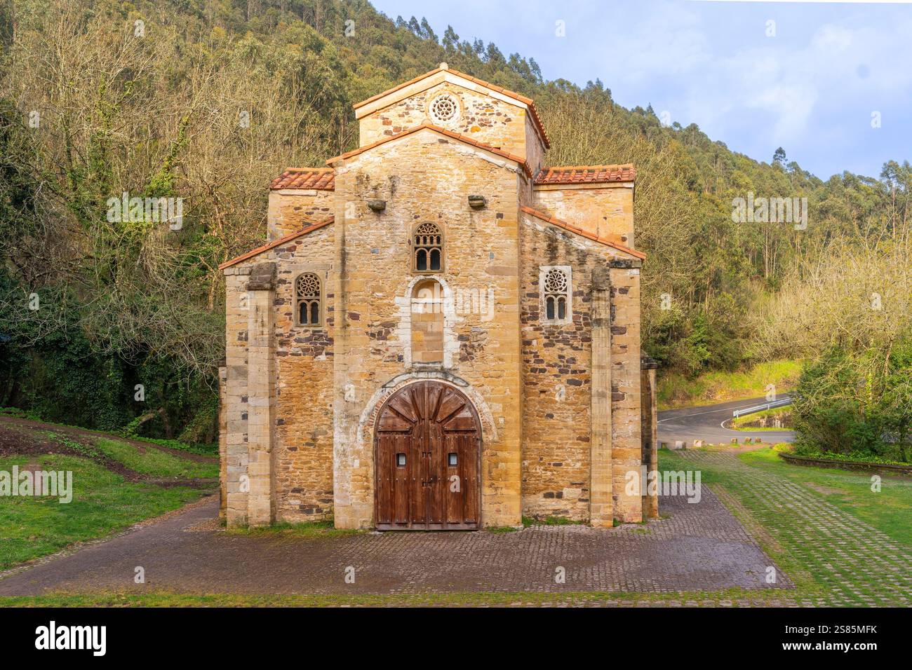 Chiesa di San Miguel de Lillo, UNESCO, Oviedo, Asturie, Spagna Foto Stock