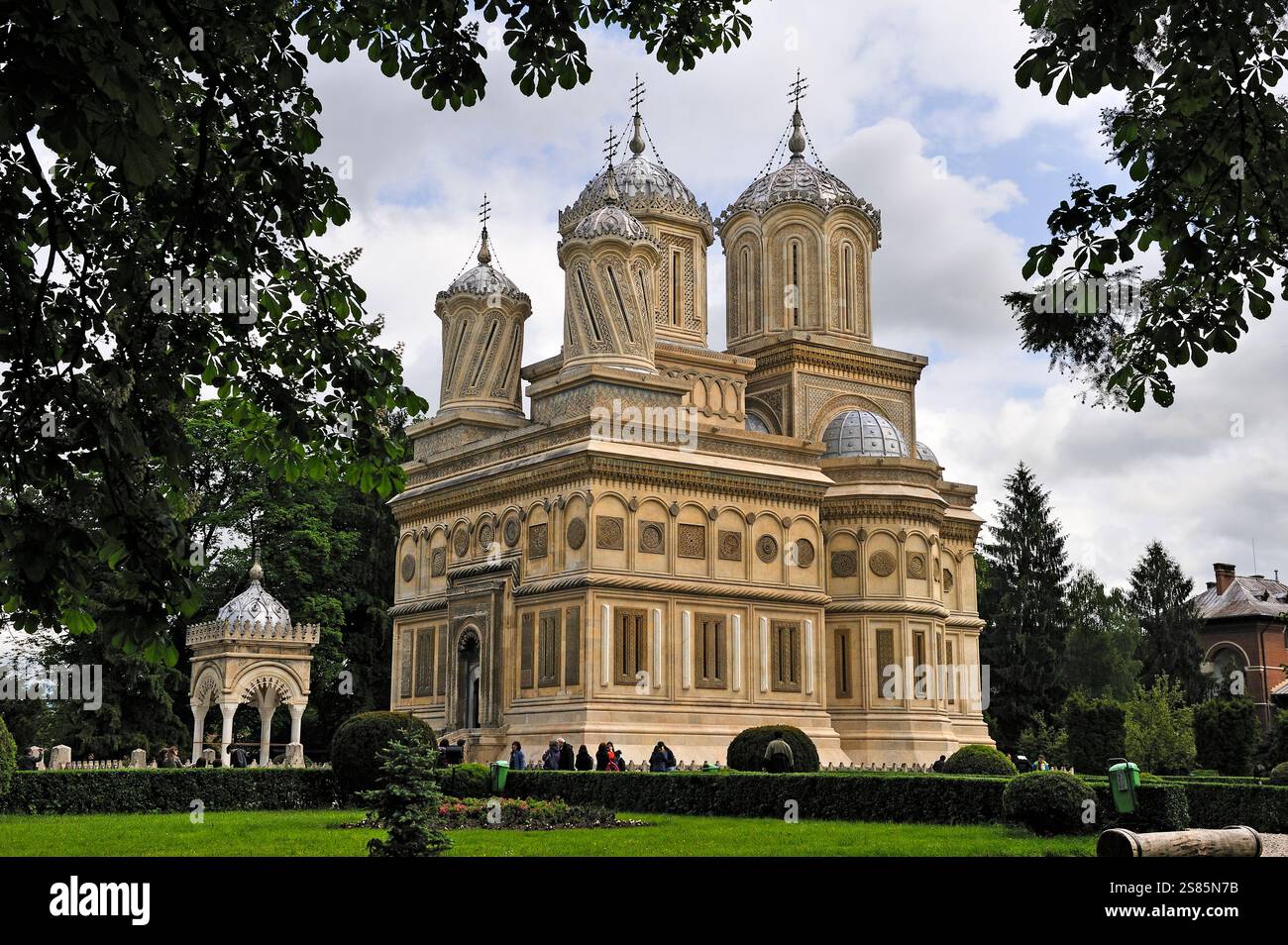 Cattedrale ortodossa rumena di Curtea de Arges, Arges, Romania Foto Stock