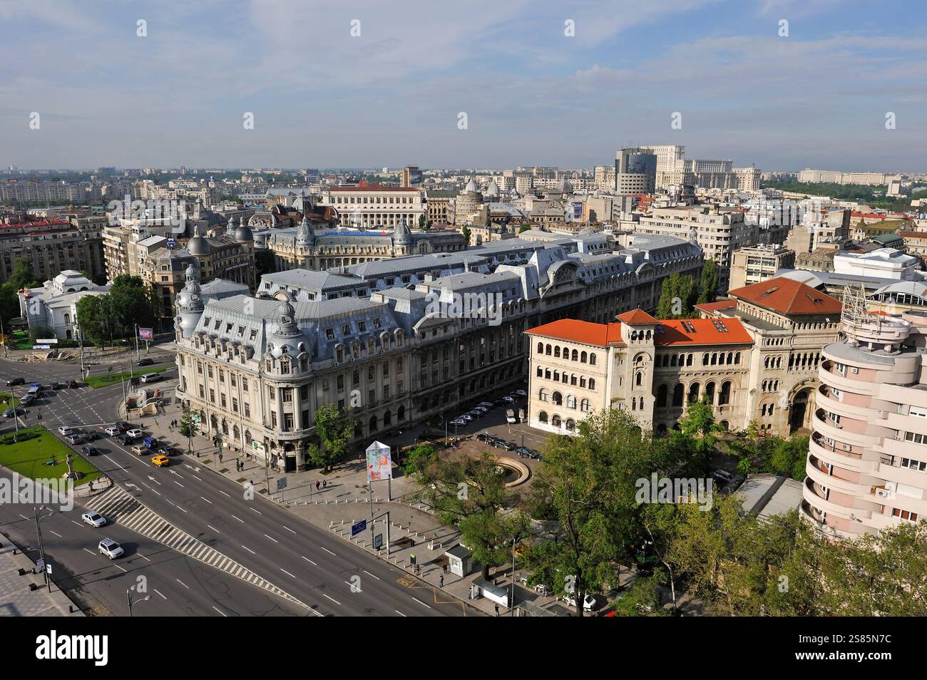 Piazza dell'Università vista dall'Intercontinental Hotel, Bucarest, Romania Foto Stock