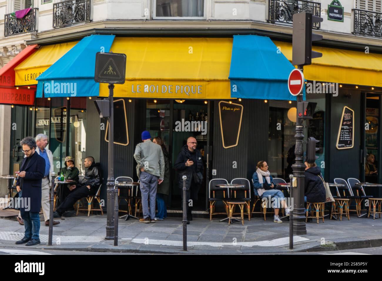 Le ROI de Pique, Rue du Temple, Parigi, Francia Foto Stock