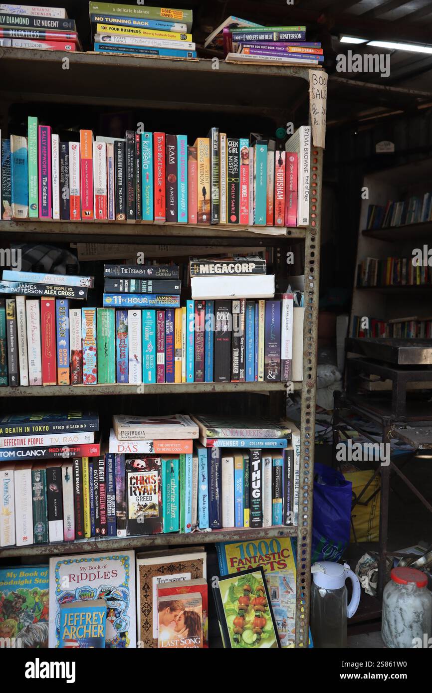 Una piccola libreria con tutti i tipi di libri. Foto Stock