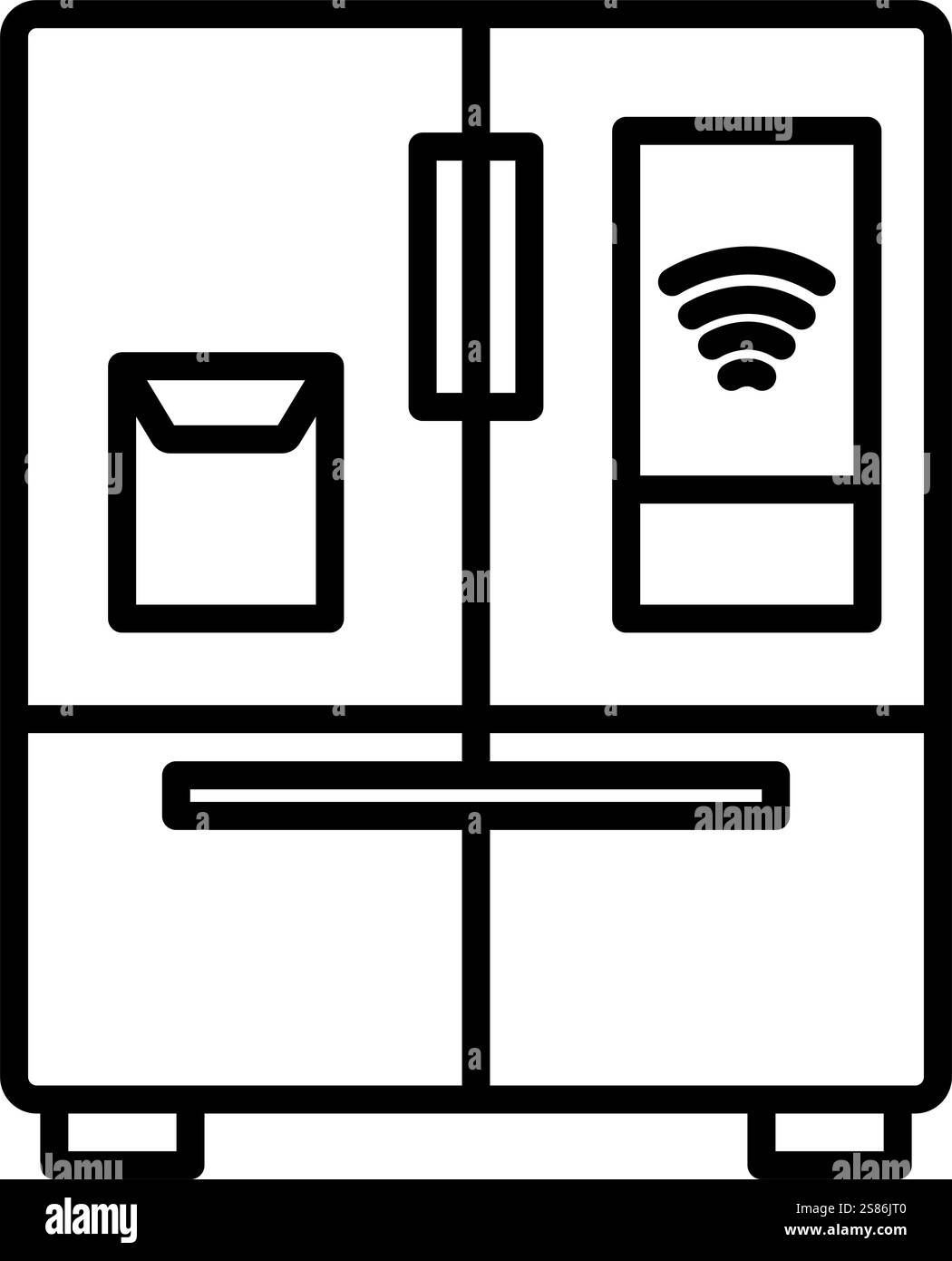 icona linea smart home frigo Illustrazione Vettoriale