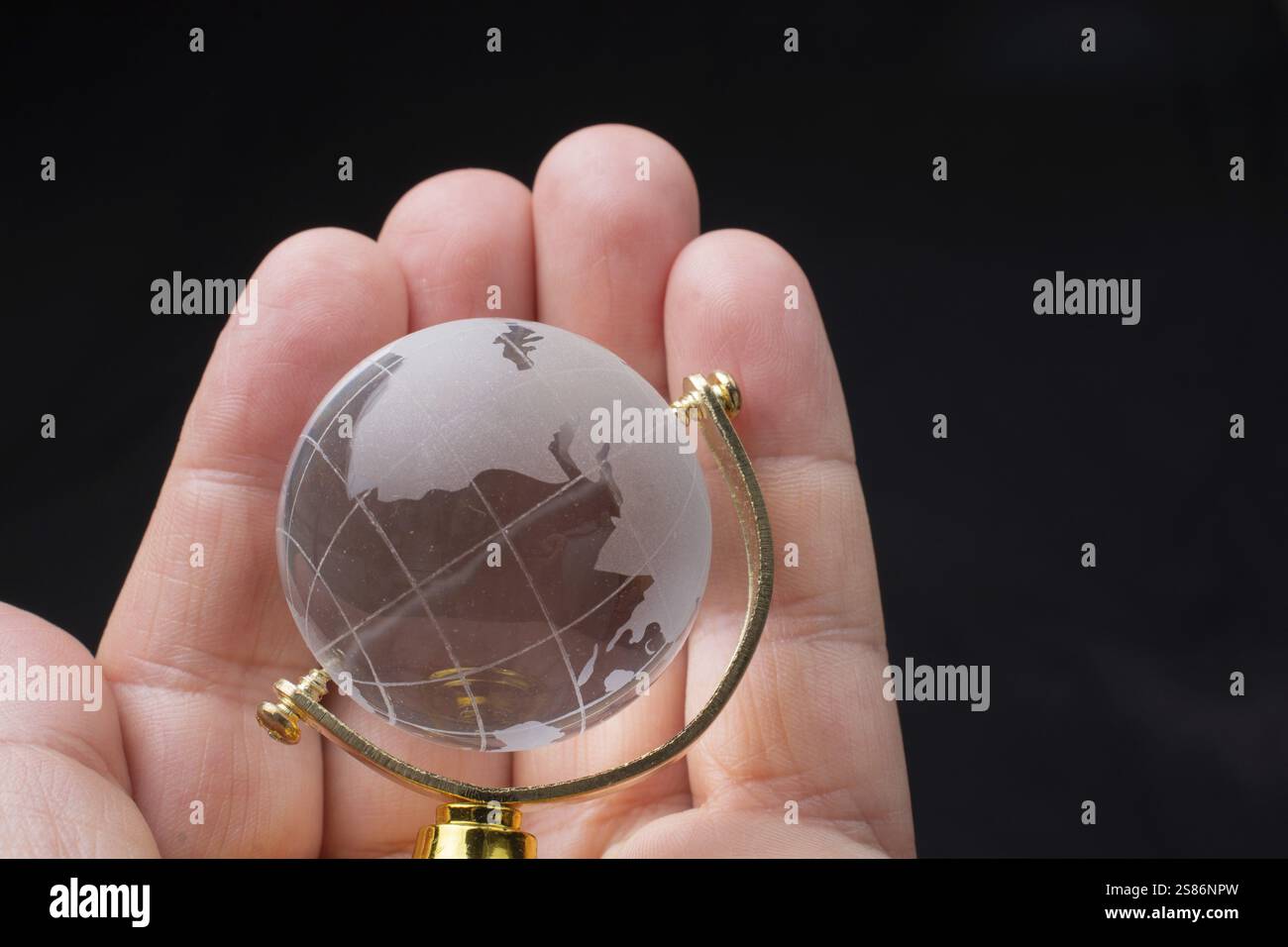 Globo di vetro per l'ambiente e la conservazione. Concetti aziendali o formativi globali Foto Stock