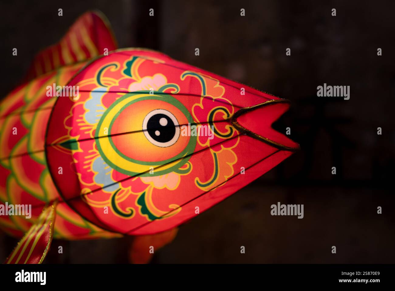 Lanterne di Capodanno lunare di notte Foto Stock