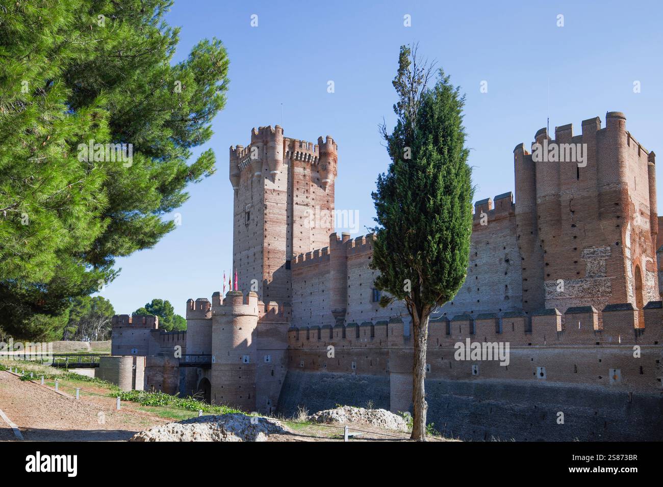 Castello di la Mota o Castillo de la Mota, Medina del campo, provincia di Valladolid, Castiglia e León, Spagna. Foto Stock