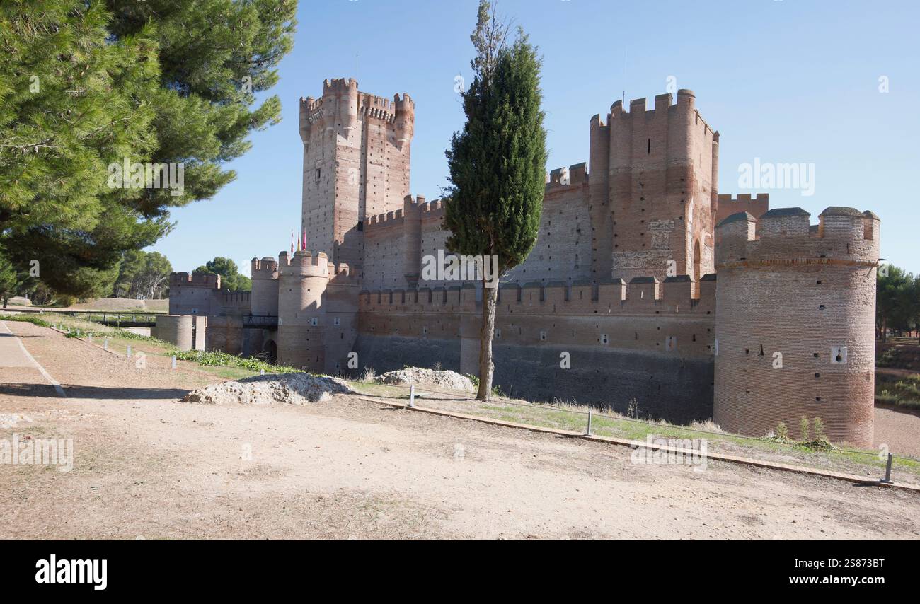 Castello di la Mota o Castillo de la Mota, Medina del campo, provincia di Valladolid, Castiglia e León, Spagna. Foto Stock