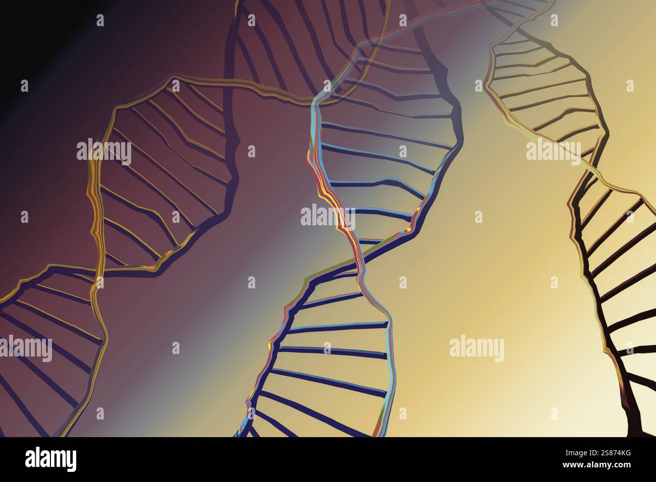 Concetto di sequenziamento del genoma dell'editing del genoma. Biotecnologia della molecola Foto Stock