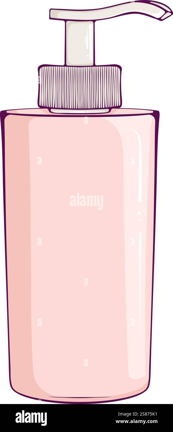 Flacone cosmetico con dispenser a pompa colorato Illustrazione Vettoriale