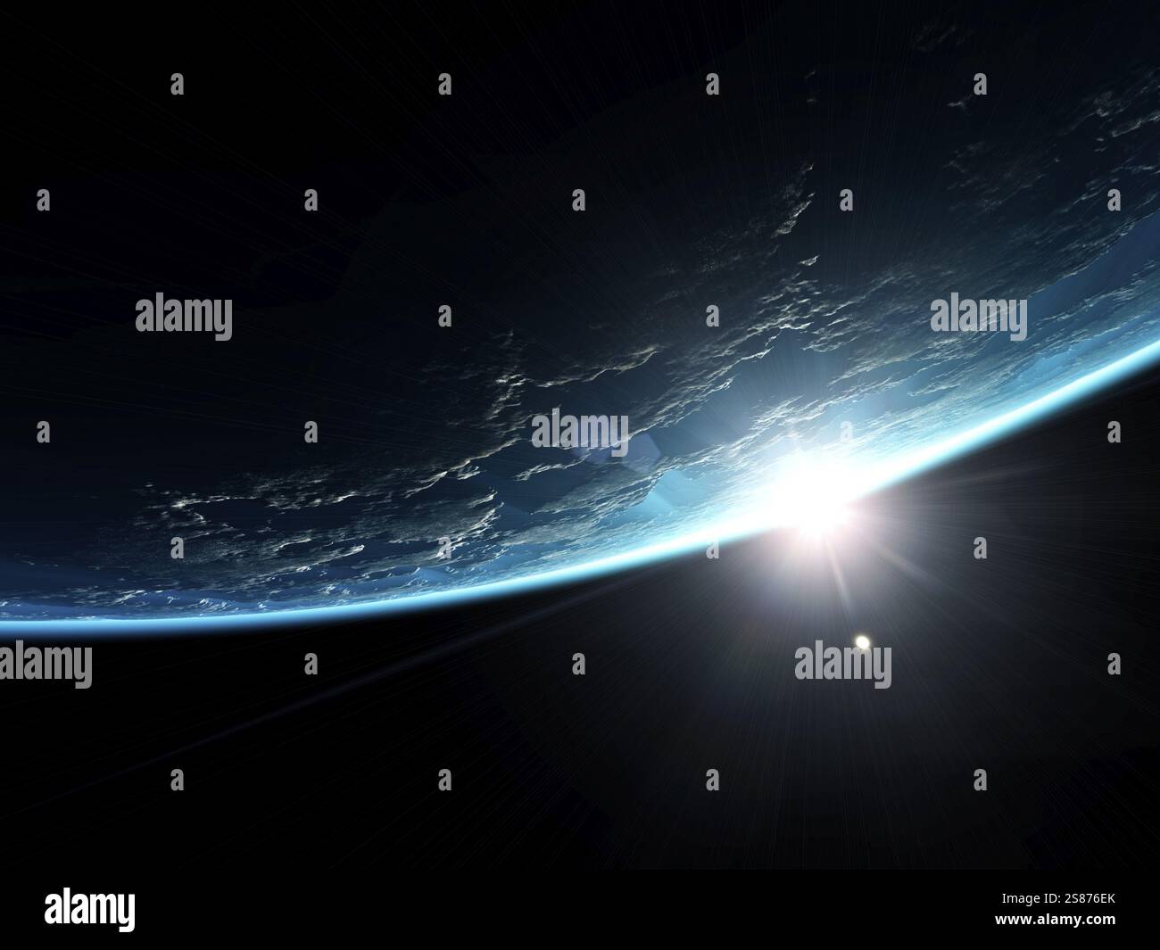 Una illustrazione di un bello spazio profondo sfondo planet Foto Stock