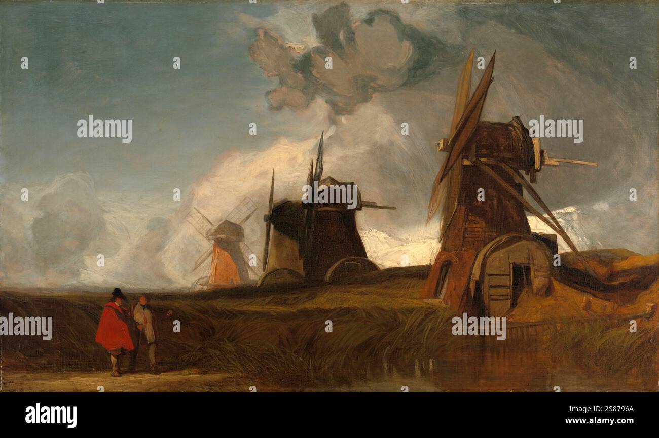 Impianti di drenaggio a Fens, Croyland, Lincolnshire. Data: 1830–1840. Cultura: Britannica. Numero di accesso: B1974.3.27., Historisch, digital restaurierte Reproduktion von einer Vorlage aus dem 19. Jahrhundert Foto Stock