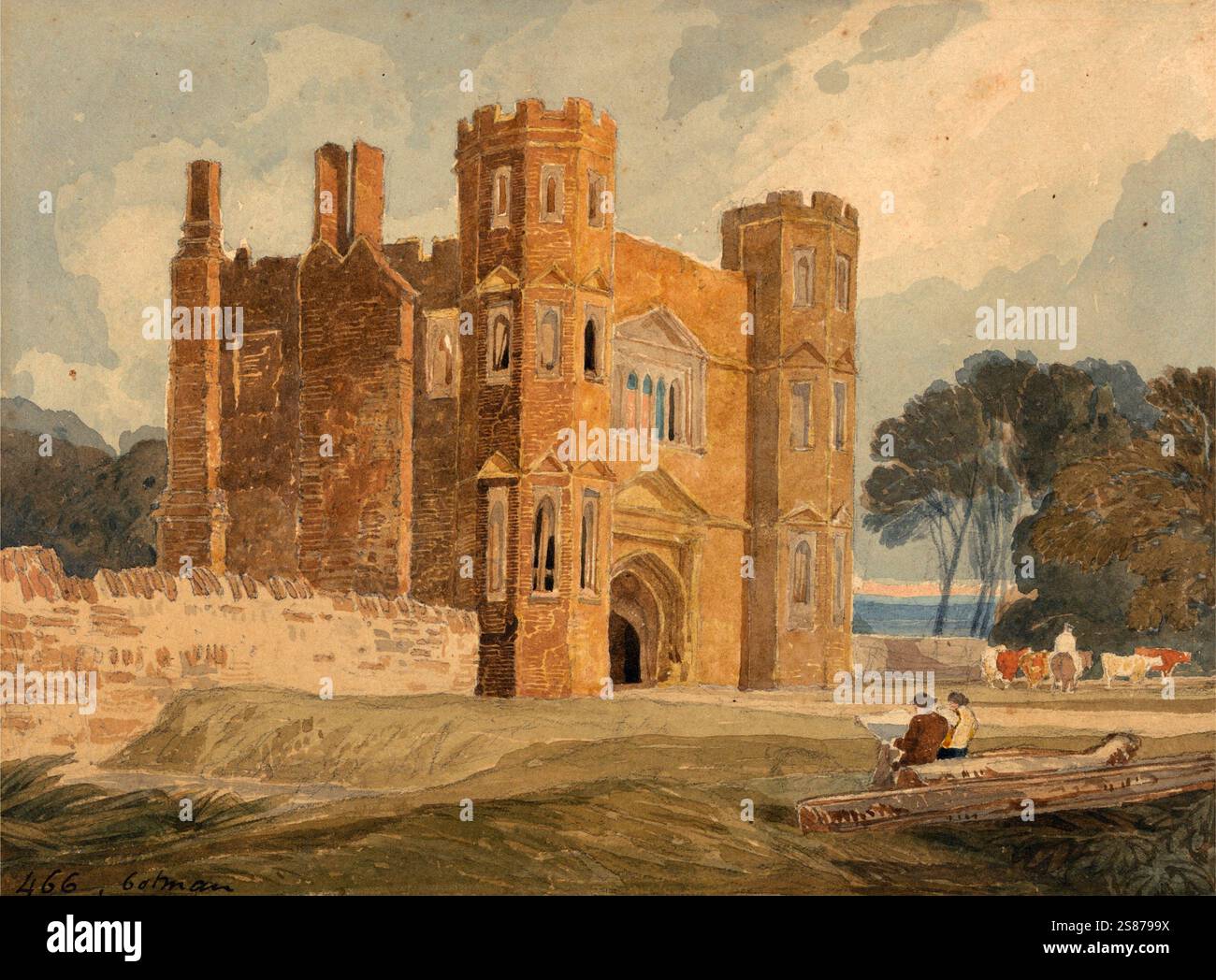 Gate-Way, Saint Mary's Wiggenhall, Norfolk. Data: 1813–1823. Cultura: Britannica. Numero di accesso: B1975.2.512., Historisch, digital restaurierte Reproduktion von einer Vorlage aus dem 19. Jahrhundert Foto Stock