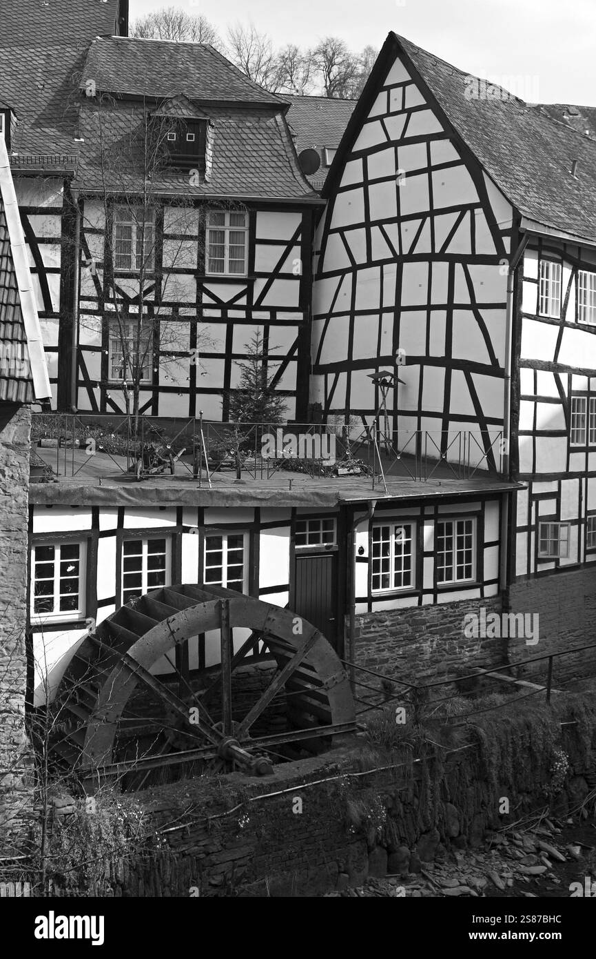 Monschau - città storica nella Germania occidentale Foto Stock