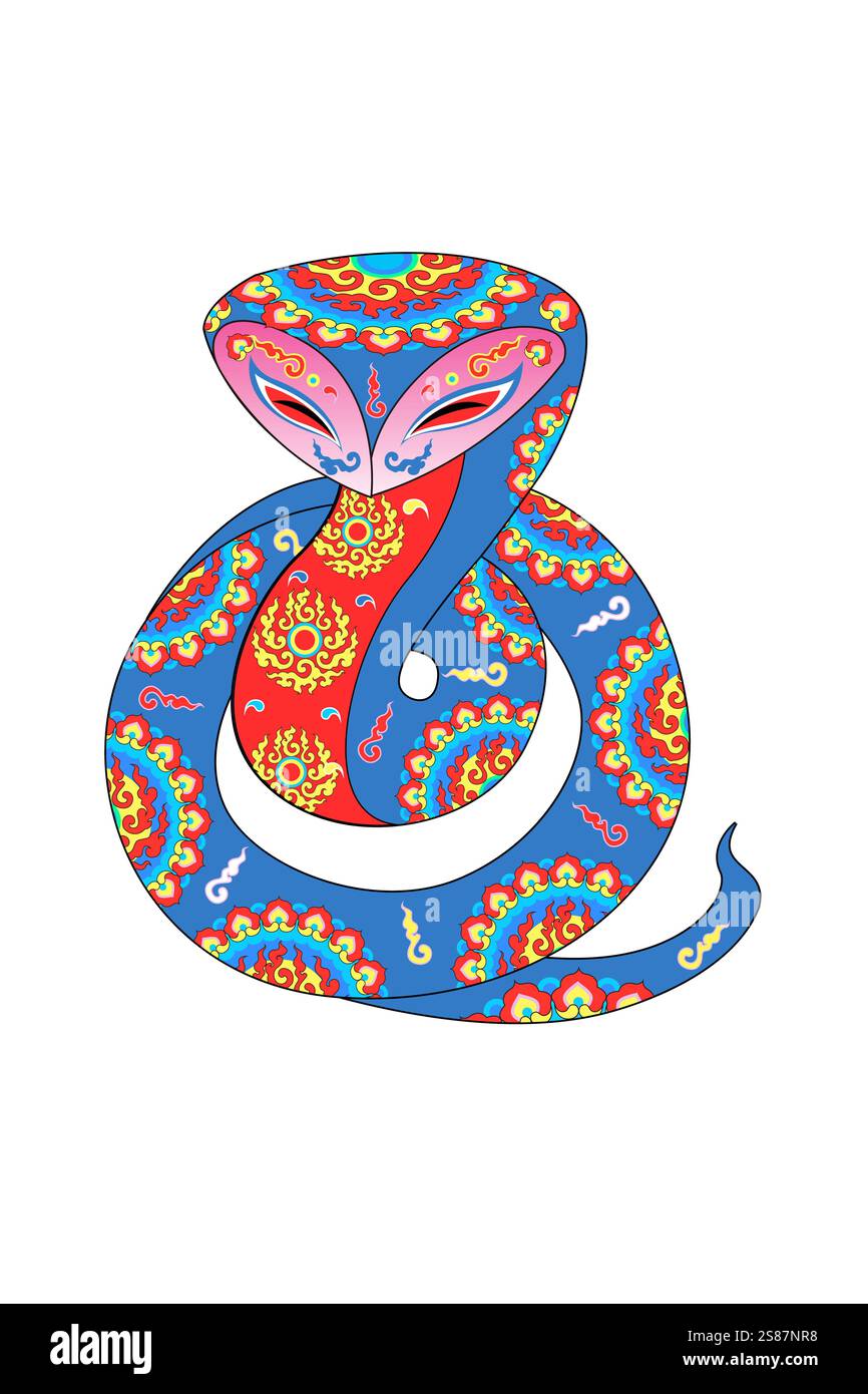 Colorato serpente zodiaco tradizionale Foto Stock