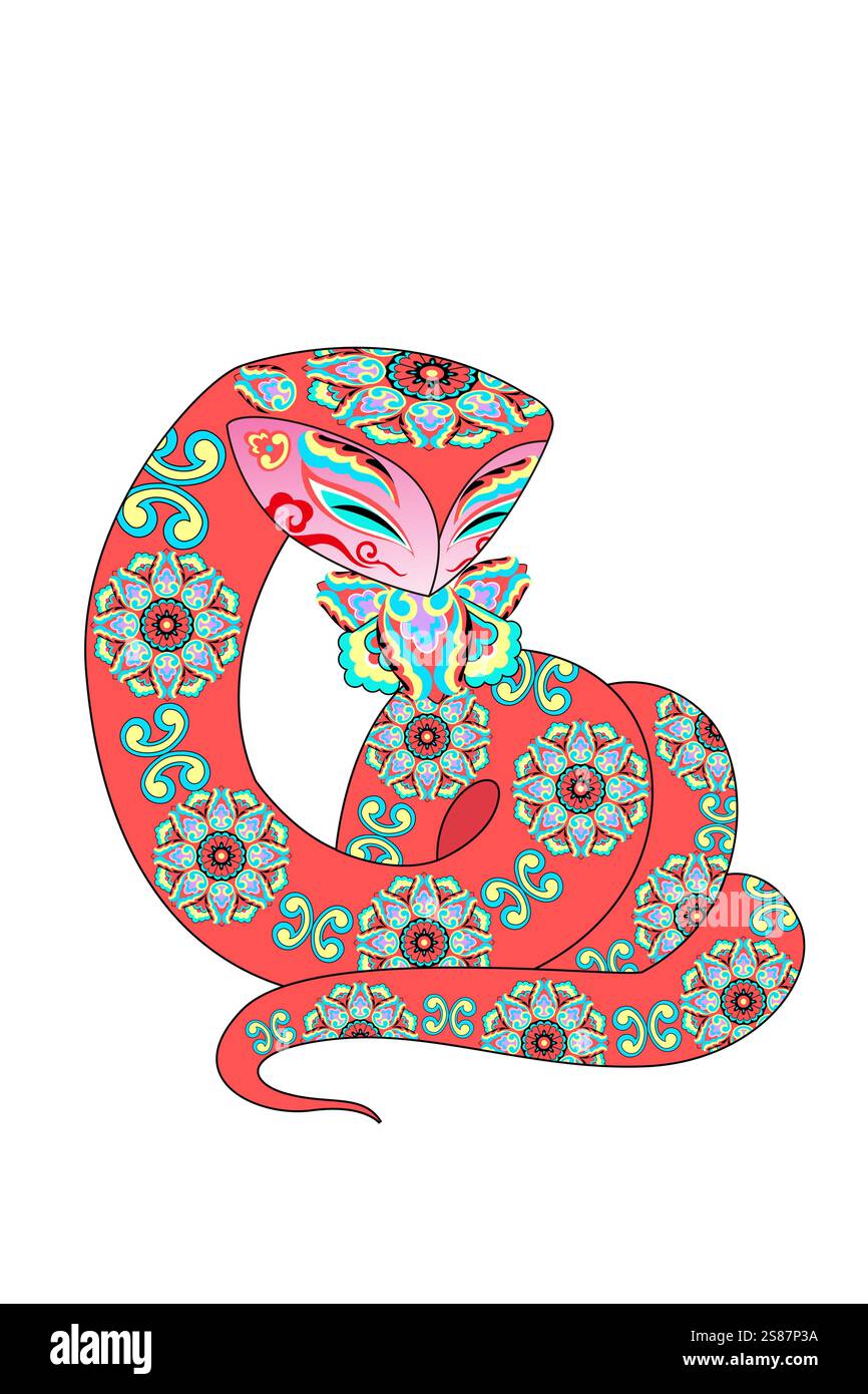 Colorato serpente zodiaco tradizionale Foto Stock