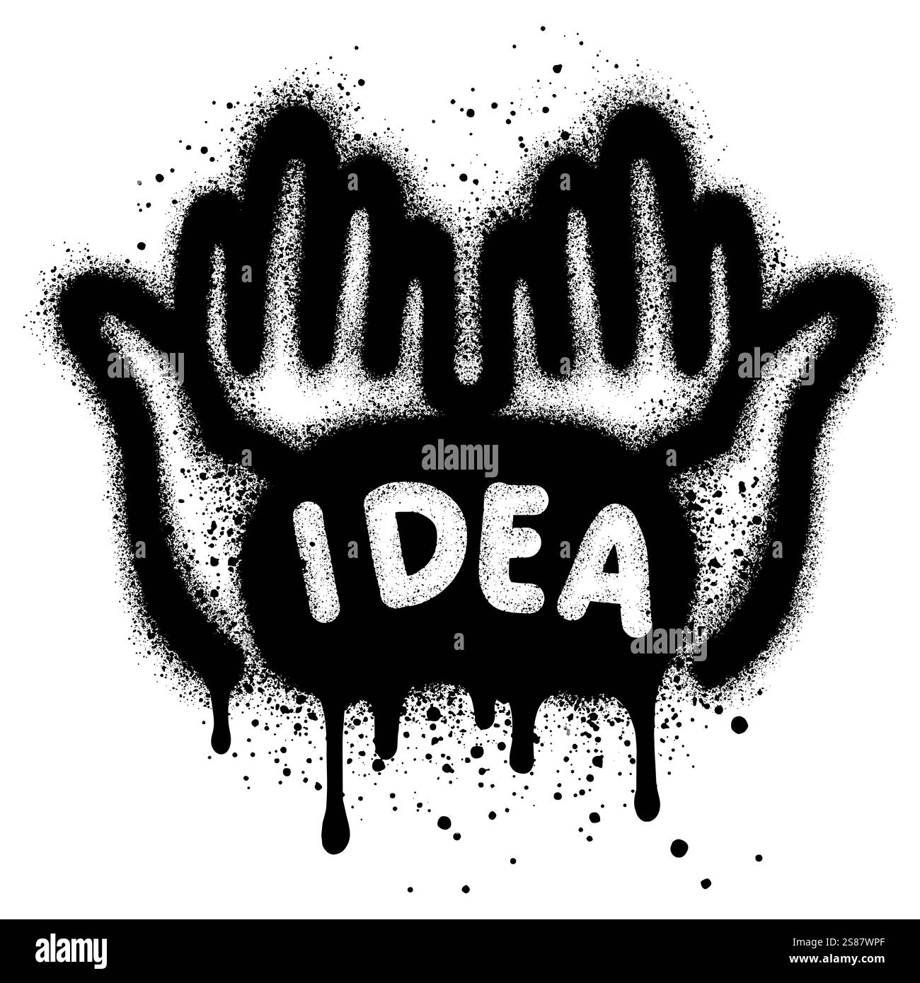 idea di graffiti con mano umana Illustrazione Vettoriale
