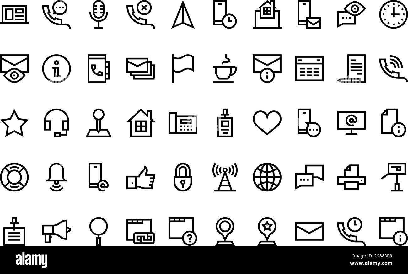 Raccolta di icone vettoriali di alta qualità con traccia modificabile. Ideale per progetti professionali e creativi Illustrazione Vettoriale