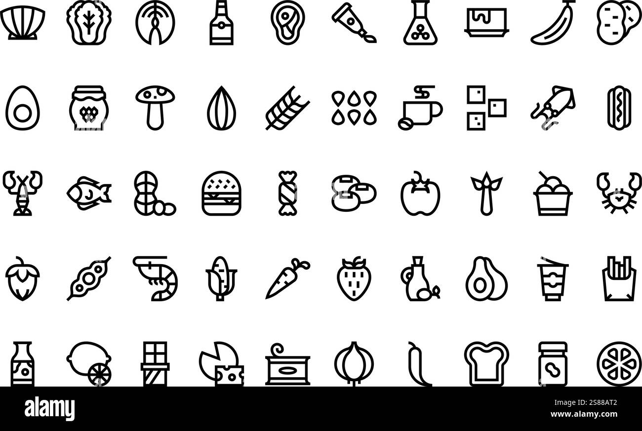 Raccolta di icone vettoriali di alta qualità con traccia modificabile. Ideale per progetti professionali e creativi Illustrazione Vettoriale