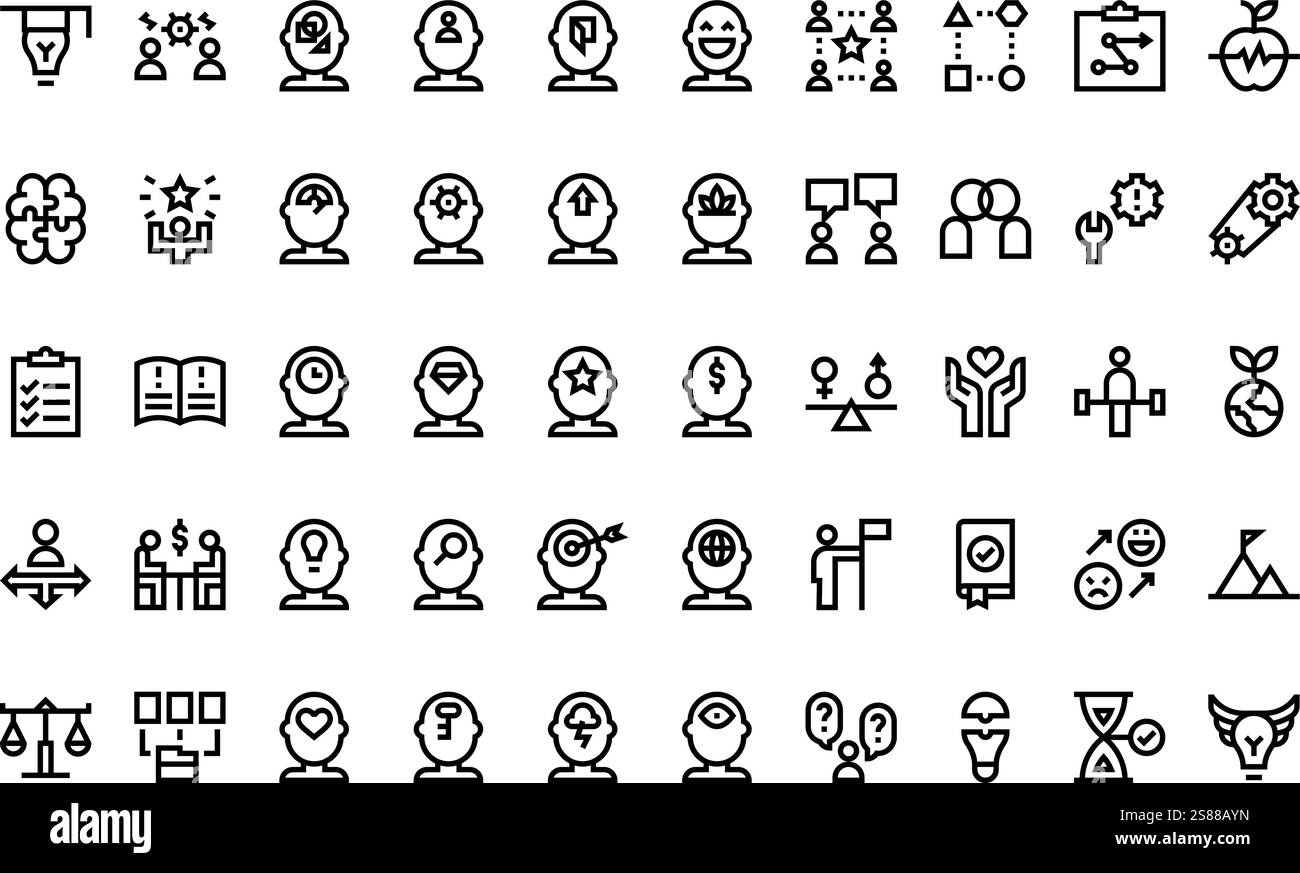 Raccolta di icone vettoriali di alta qualità con traccia modificabile. Ideale per progetti professionali e creativi Illustrazione Vettoriale