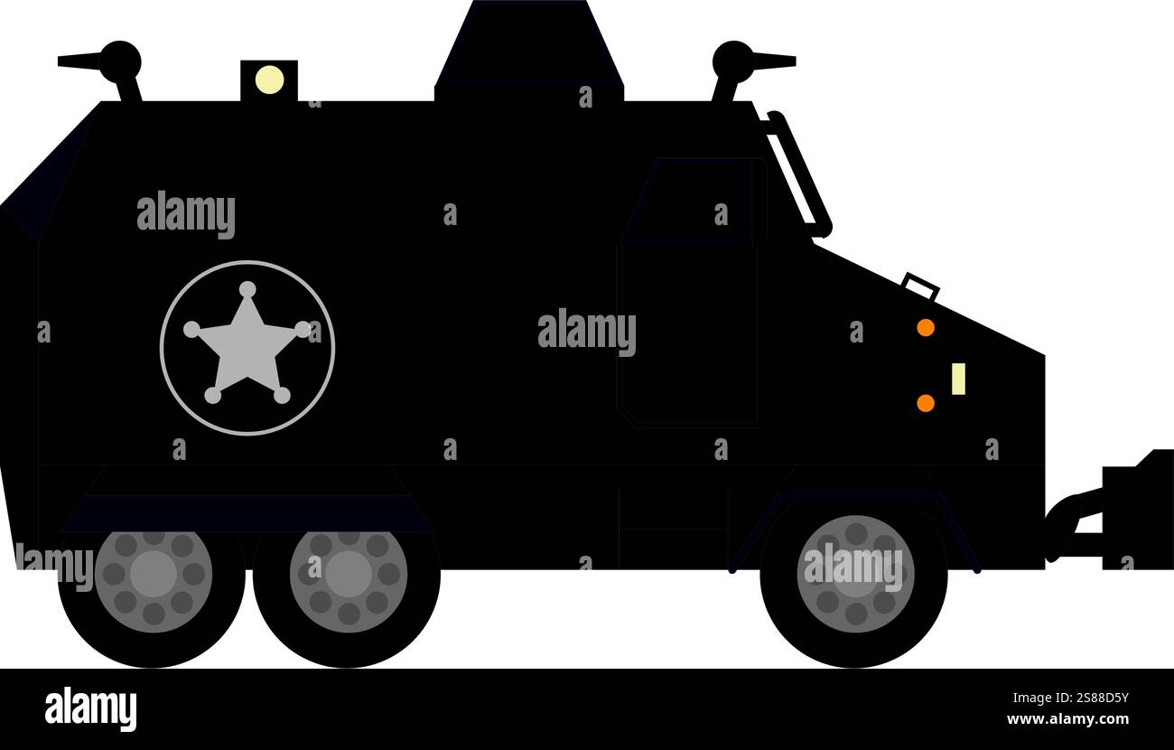 icona furgone di controllo della polizia Illustrazione Vettoriale