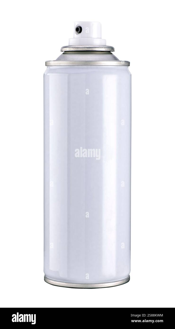 Bomboletta spray bianca isolata Foto Stock