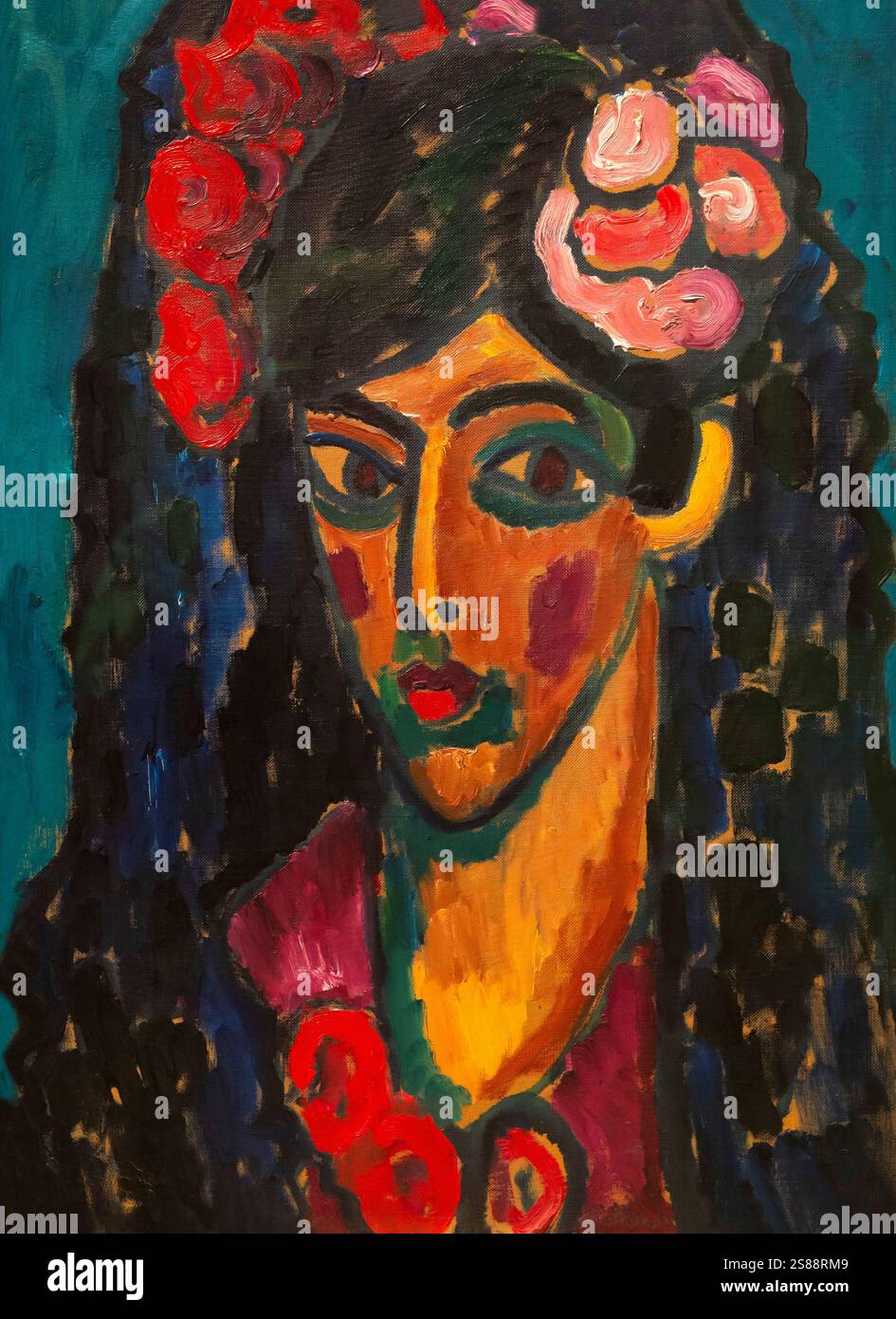 Donna spagnola, Alexej von Jawlensky, 1913, Lenbachhaus, Monaco di Baviera, Germania Foto Stock