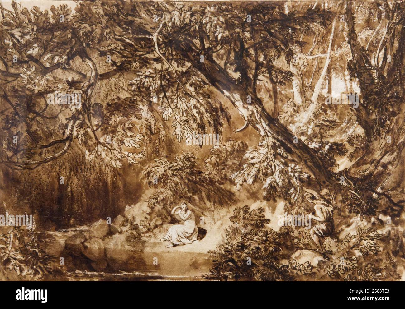 William Turner: Disegni preparatori per il dipinto Aesaco e Hesperie Foto Stock